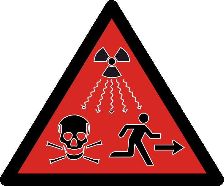 Metal Sign RADIATION danger warning radioactivity hazard decay x-ray caution 