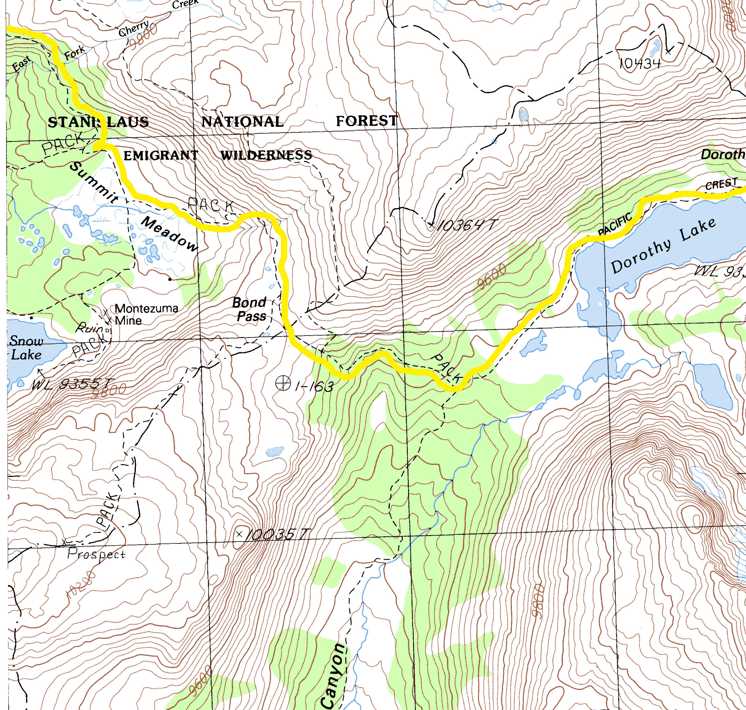 Sierra Nevada Topographical Map - Tower Peak 13