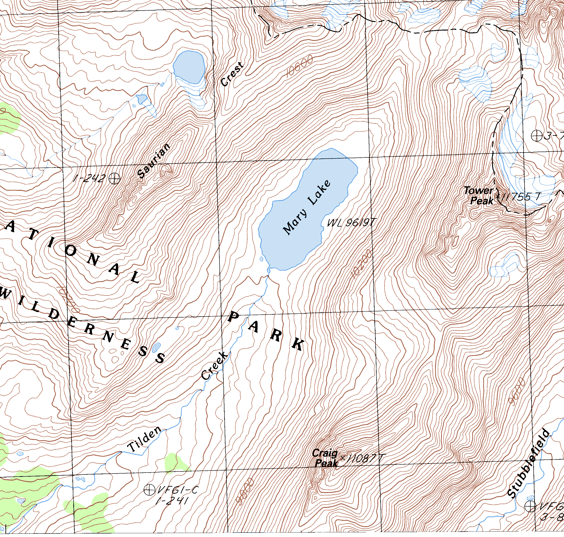 Sierra Nevada Topographical Map - Tower Peak 24